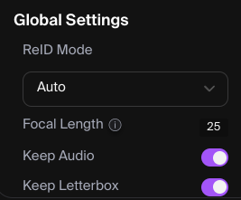 Global settings